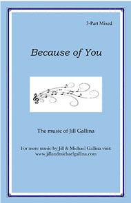 Because of You Three-Part Mixed choral sheet music cover Thumbnail